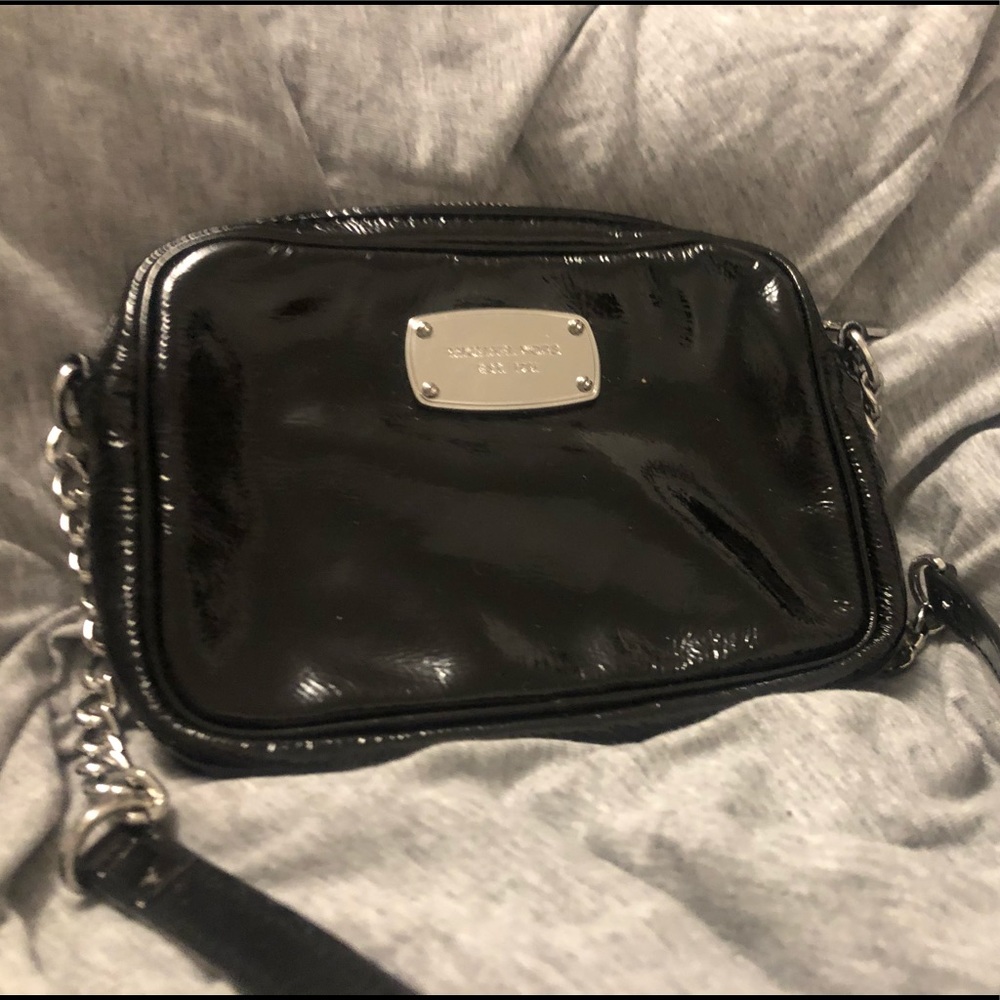 Michael Kors Black Shiny/Glossy Jet Set Bag